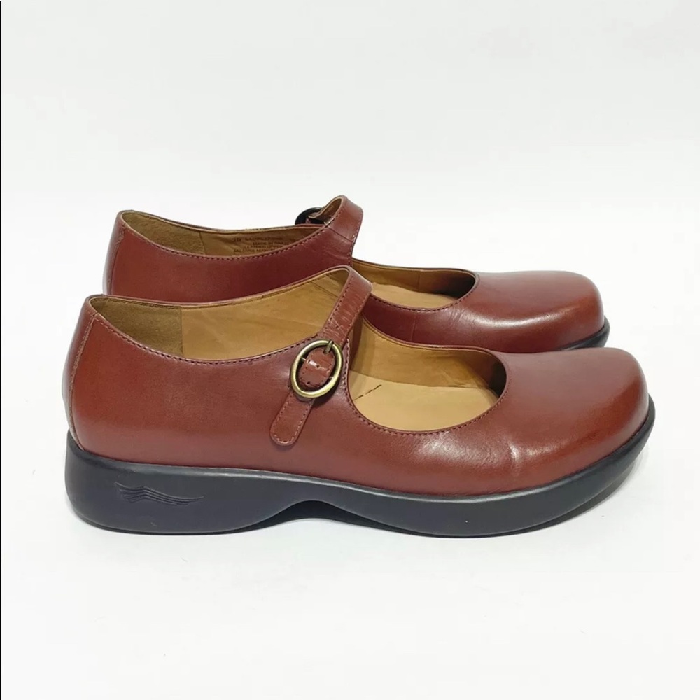 Dansko Cognac Luggage Leather Diana Mary Jane Shoes